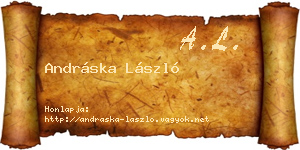 Andráska László névjegykártya