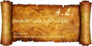 Andráska László névjegykártya